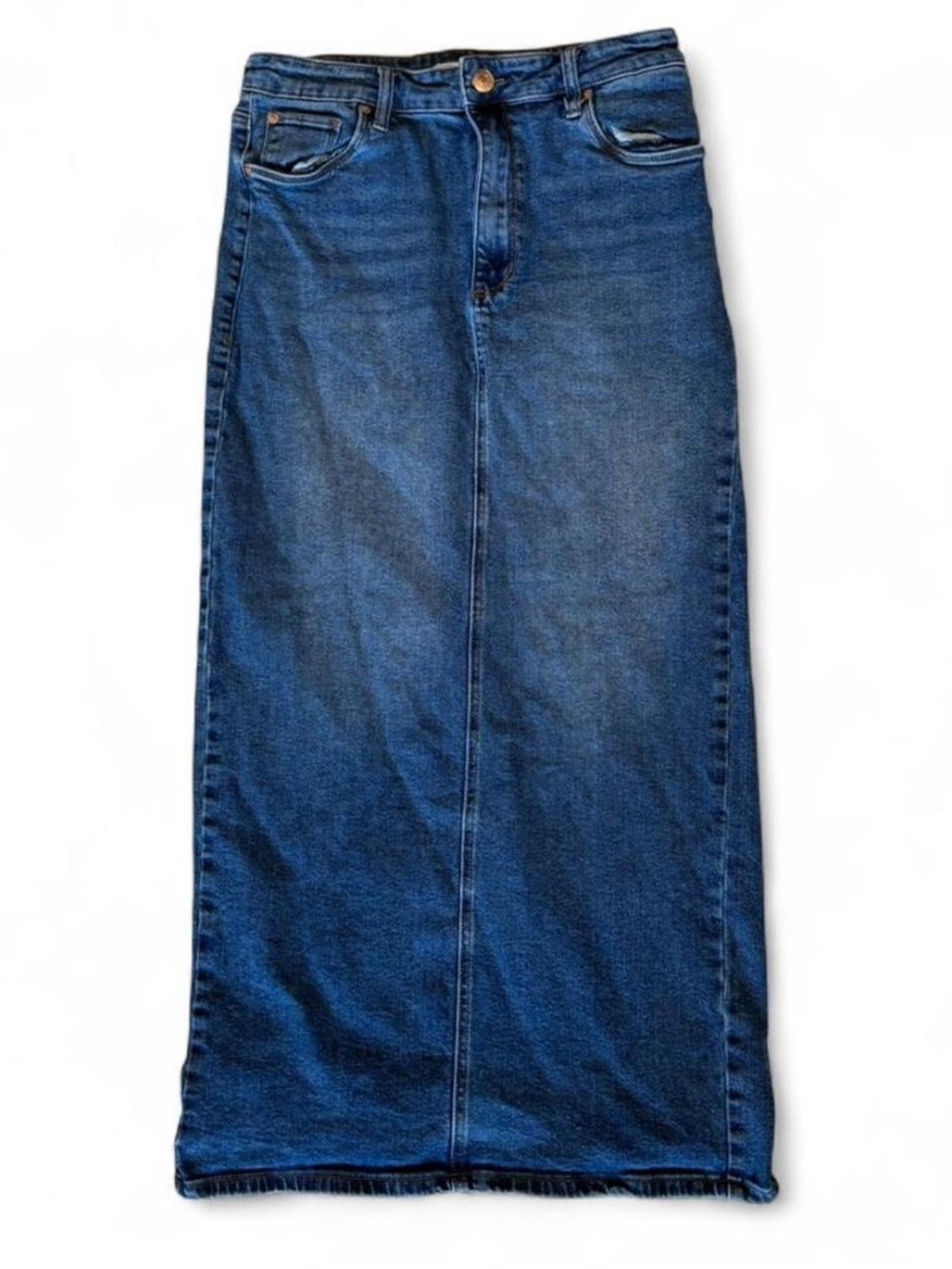 STS Blue Denim Maxi Skirt in Dark Blue